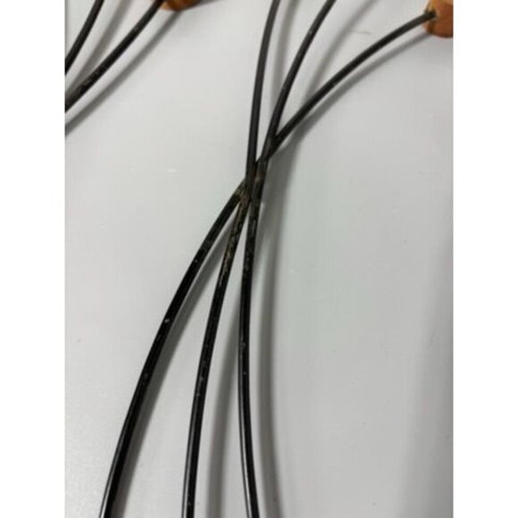 Vtg Set Of 3 Wooden Cattail Plant Black Metal Wire Stem Wall Decor - Picture 8 of 8